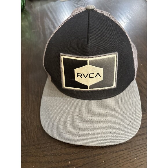RVCA Other - RVCA Trucker Hat Grey Black Snapback Mesh Cap Wool Acrylic Nylon